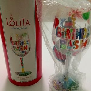 Lolita Birthday Wine Glass New with tags and box